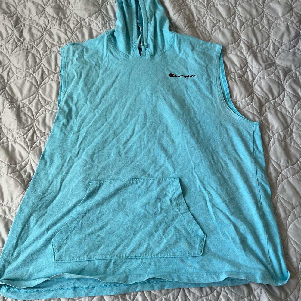Champion Aqua Sleeveless Hoodie